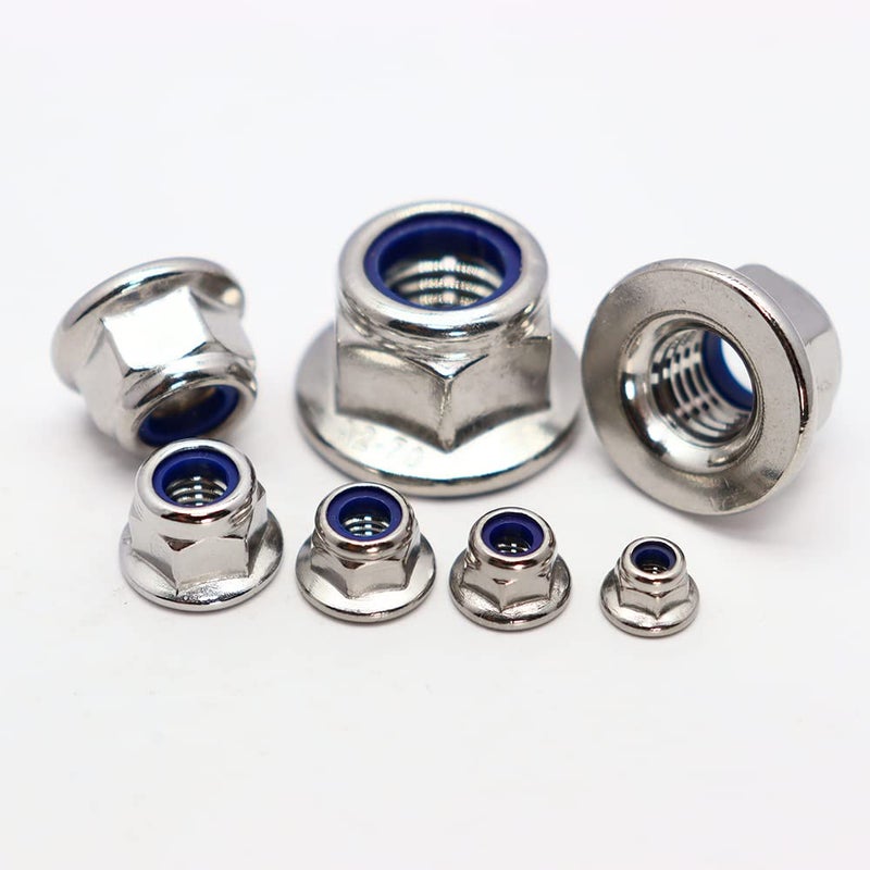 STORMCUBE M12x1.75mm DIN6926 Flange Nylon Lock Nuts 10 Pack 304 Stainless Steel Hex Locknuts Full Thread for Industrial Construction Fasteners - Image 2